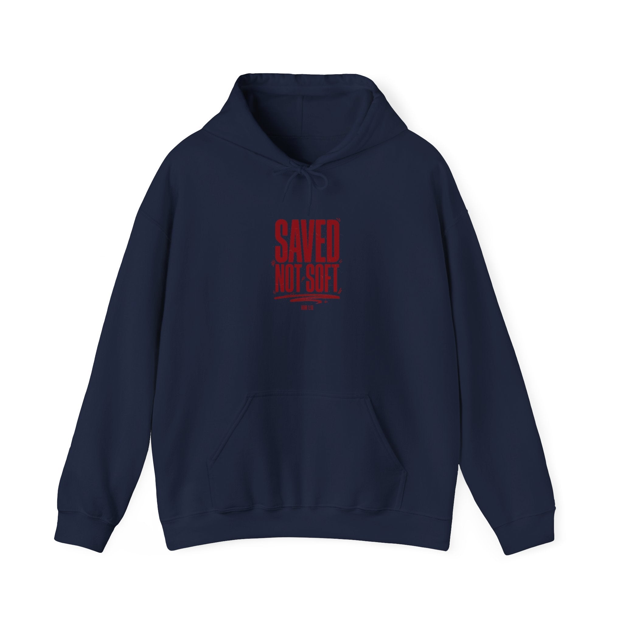 Saved Not Soft Hoodie | Christian streetwear, vintage - wash typography - Eden's Custom Apparel & Graphics