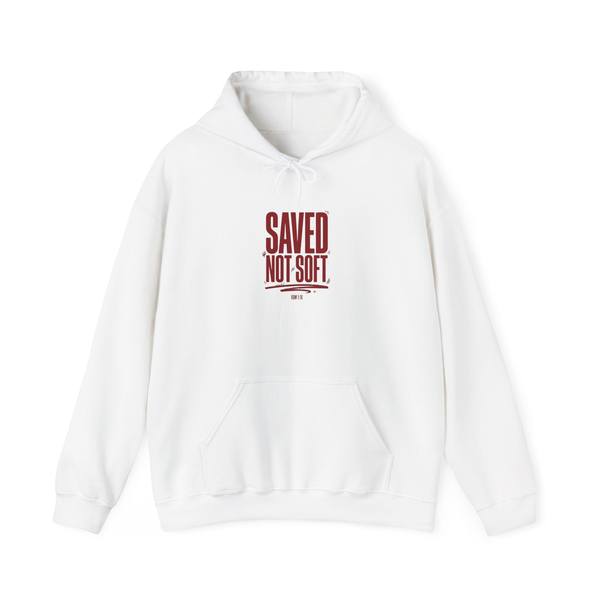 Saved Not Soft Hoodie | Christian streetwear, vintage - wash typography - Eden's Custom Apparel & Graphics