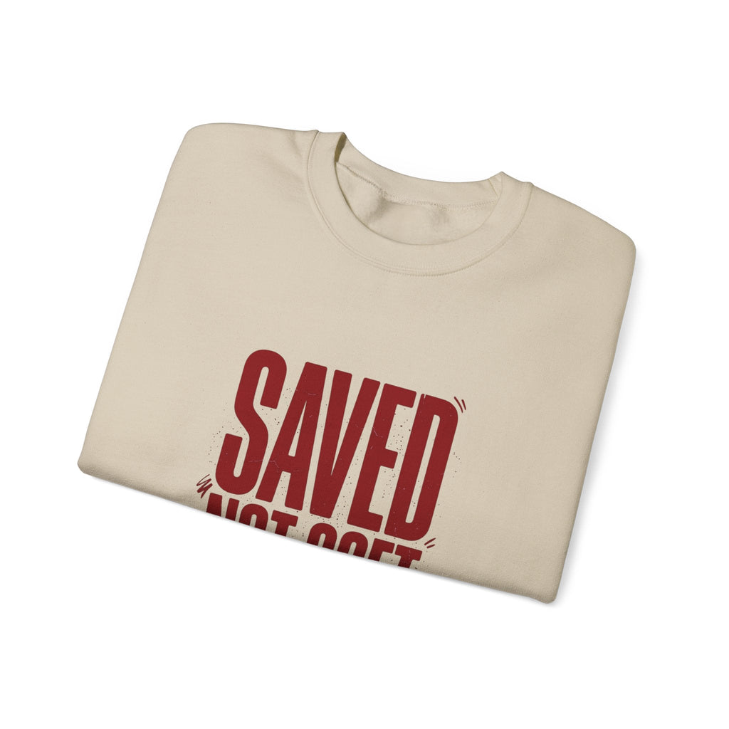 Saved Not Soft Sweatshirt | Christian Streetwear, Bold Typography - Eden's Custom Apparel & Graphics