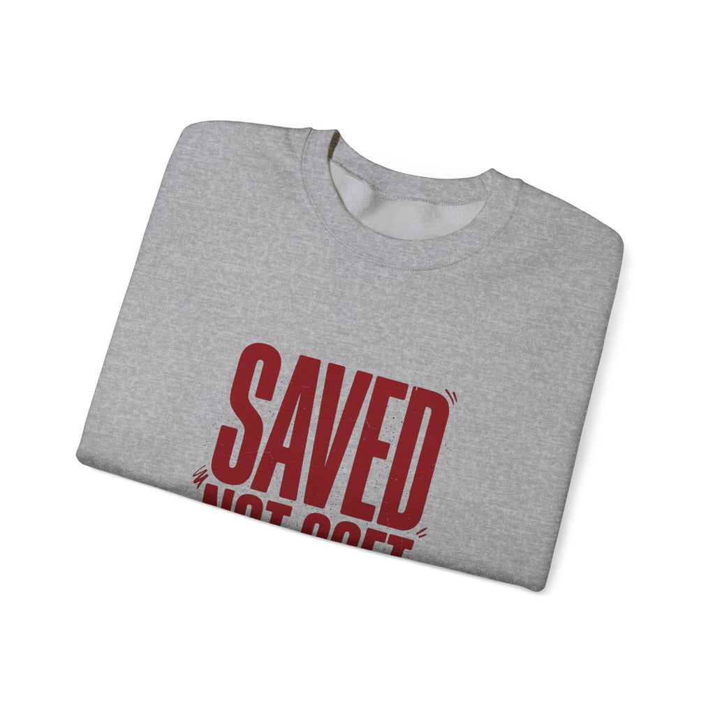 Saved Not Soft Sweatshirt | Christian Streetwear, Bold Typography - Eden's Custom Apparel & Graphics