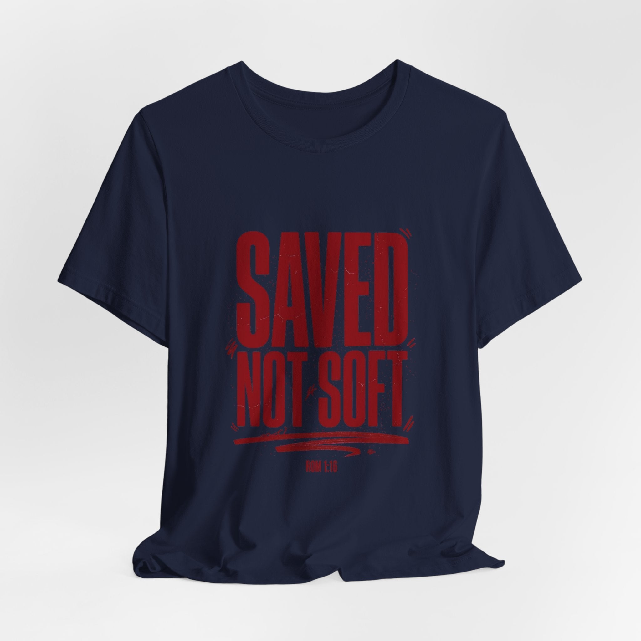 Saved Not Soft Tee | Christian streetwear, vintage - wash typography - Eden's Custom Apparel & Graphics