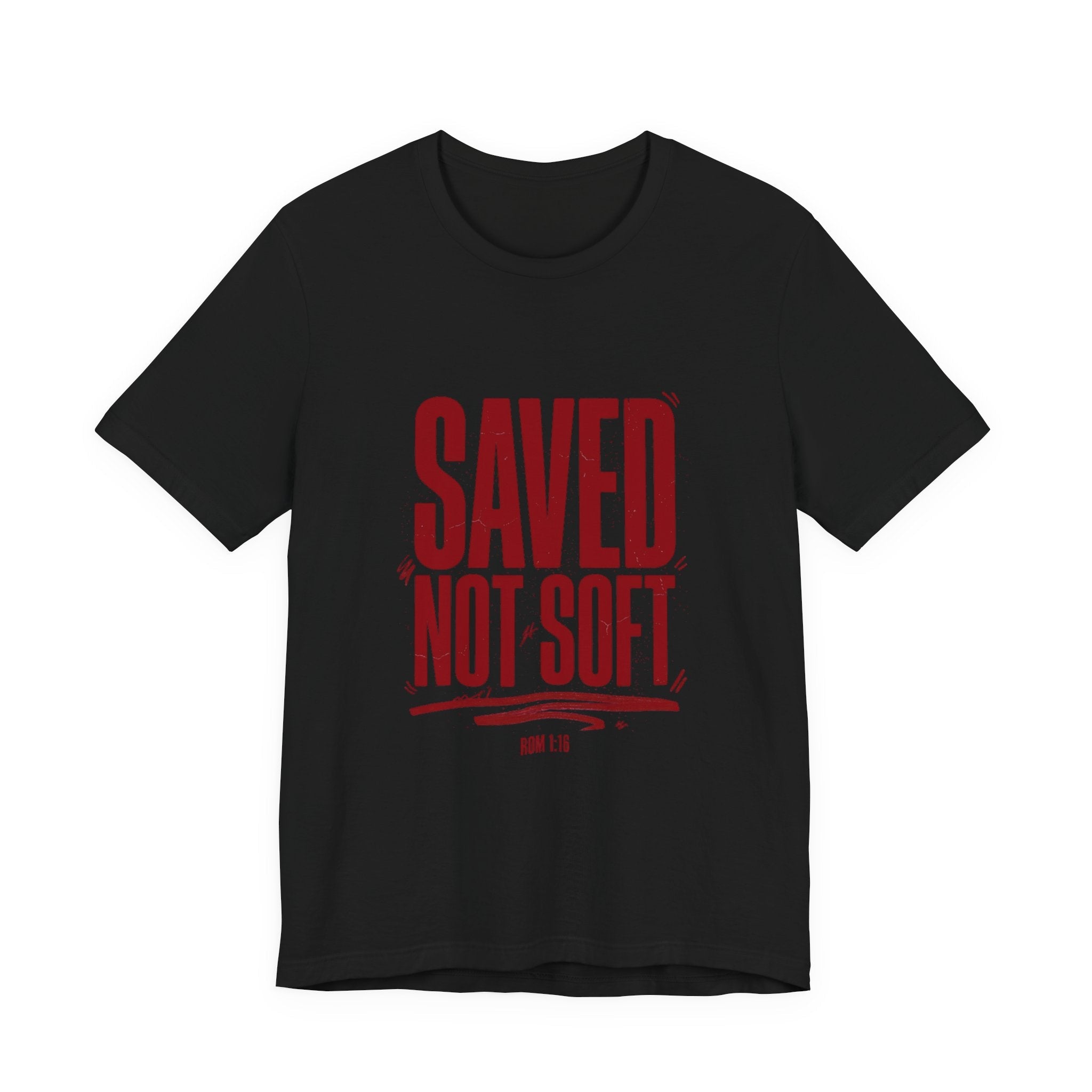 Saved Not Soft Tee | Christian streetwear, vintage - wash typography - Eden's Custom Apparel & Graphics